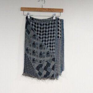 Northern Reflections Woven Scarf with Fringe Blue